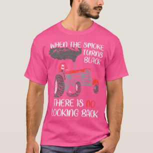 Camiseta Tractor negro humea al tirar con fuerza Tractorpul