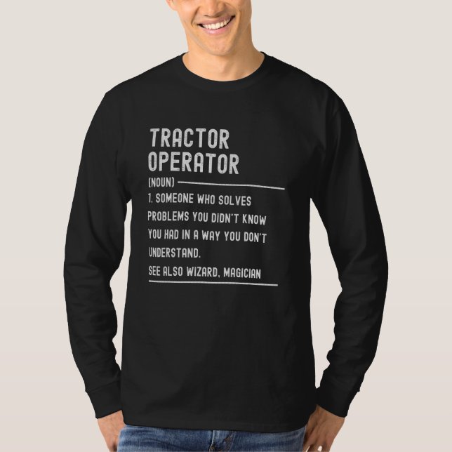 Camiseta Tractor Operator Definition Shirts Funny Job Title (Anverso)