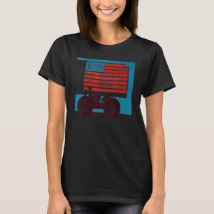 Camiseta Tractor patriótico vintage en una granja norteamer