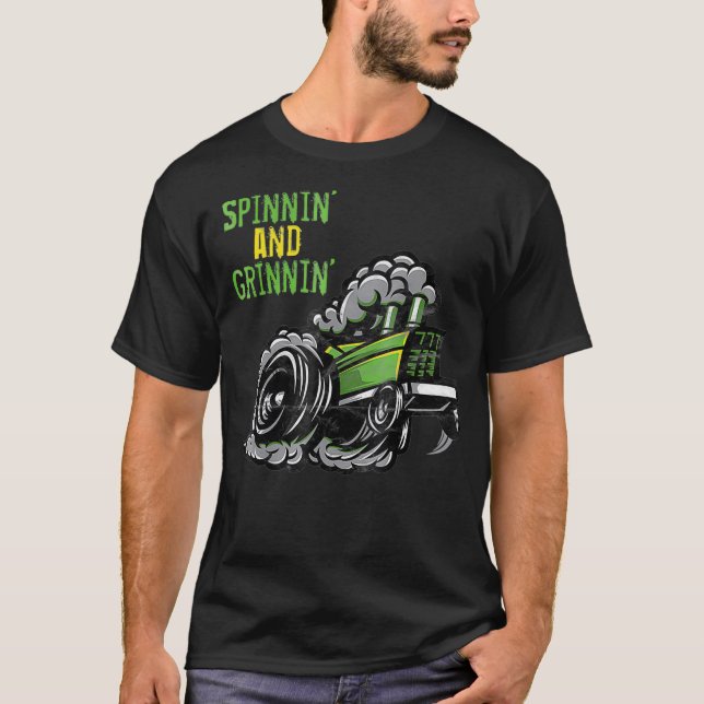 Camiseta Tractor    PullingSpinnin y extracción de grinnin  (Anverso)