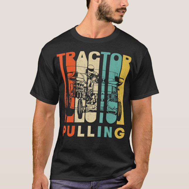 Camiseta Tractor retro vintage que extrae silueta (Anverso)