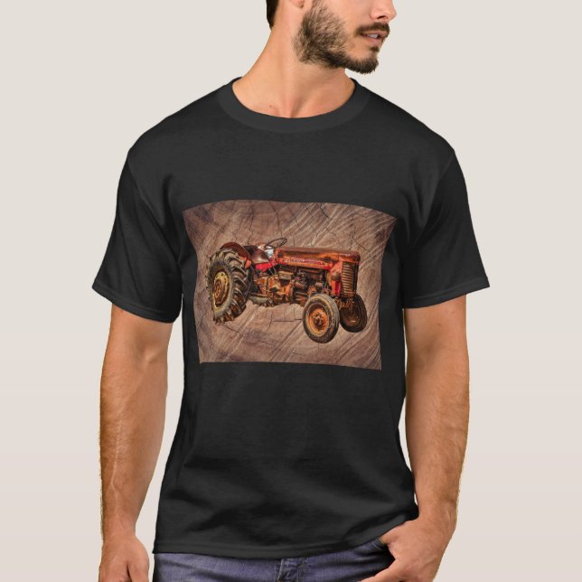 Camiseta Tractor rojo antiguo (Anverso)