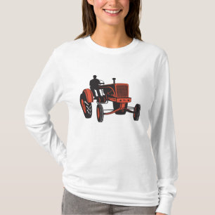 Camiseta Tractor Rojo Antiguo Retro Granjero