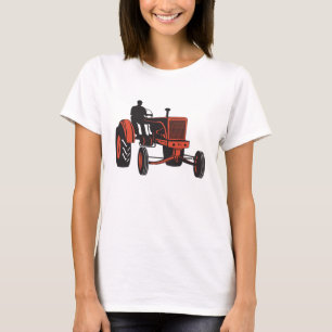 Camiseta Tractor Rojo Antiguo Tractor Agrícola Retro Granje