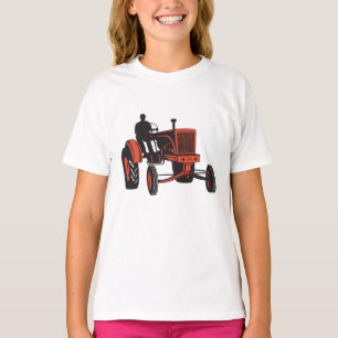 Camiseta Tractor Rojo Antiguo Tractor Agrícola Retro Granje