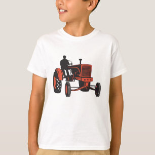 Camiseta Tractor Rojo Antiguo Tractor Agrícola Retro Granje