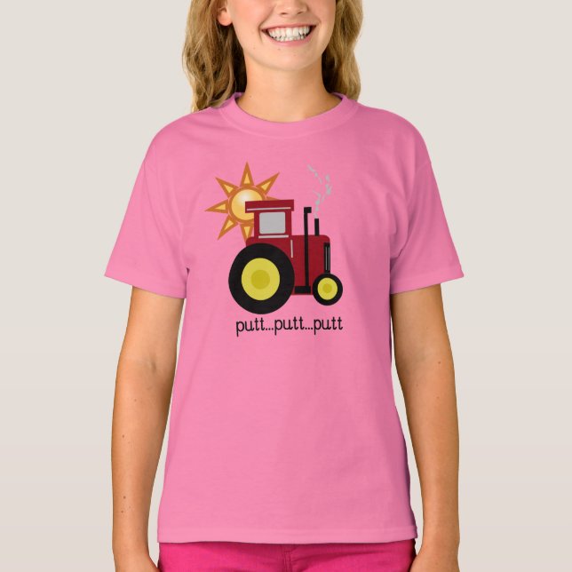 Camiseta Tractor rojo del putt del putt (Anverso)