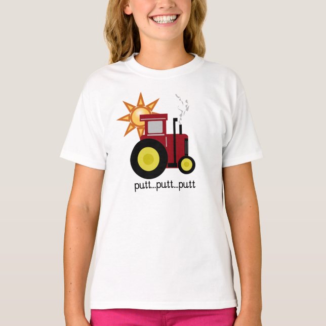 Camiseta Tractor rojo del putt del putt (Anverso)