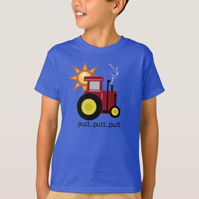 Camiseta Tractor rojo del putt del putt (Anverso)