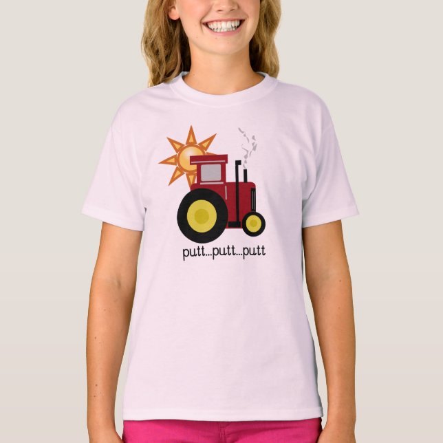 Camiseta Tractor rojo del putt del putt (Anverso)