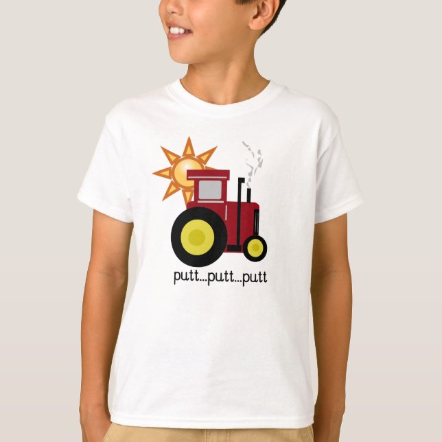 Camiseta Tractor rojo del putt del putt (Anverso)