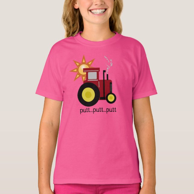 Camiseta Tractor rojo del putt del putt (Anverso)