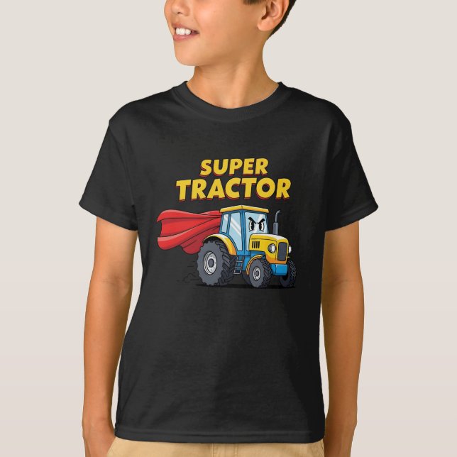 Camiseta Tractor Superhéroe Divertido  (Anverso)