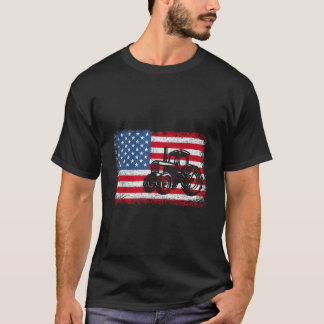 Camiseta Tractores agrícolas bandera de EE. UU. Patriótico 