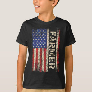 Camiseta Tractores de granjero Usa bandera americana Patrió
