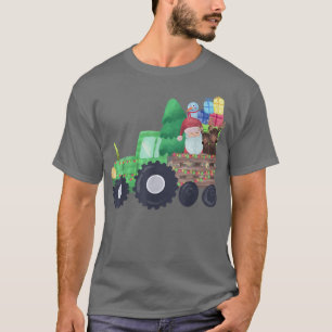 Camiseta Tractores disfrazan a Santa Navidades Gracioso ren