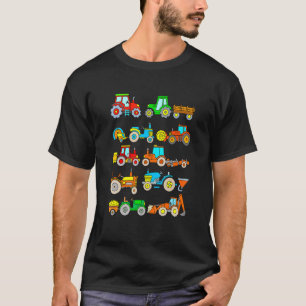 Camiseta Tractores Niños Tractor Máquina de Granja Infantil