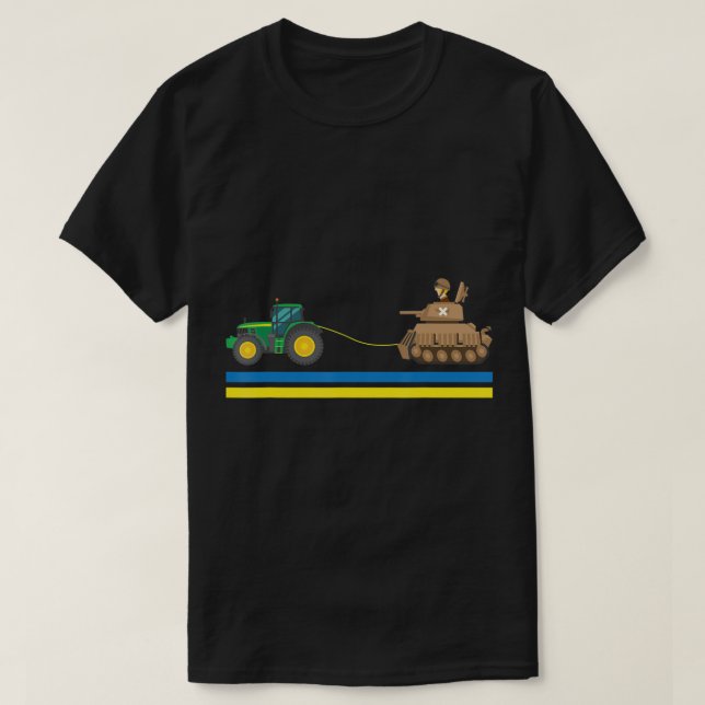 Camiseta Tractores sobre los tanques Ucrania Yo apoyo a Ucr (Diseño del anverso)