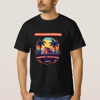 Camiseta Tradición de camping: Aventura de puesta de sol ba