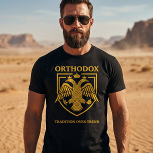 Camiseta Tradición Ortodoxa Bizantina del Águila sobre la T