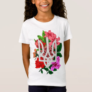 Camiseta Tradicional botánico y tridente ucraniano tryzub T