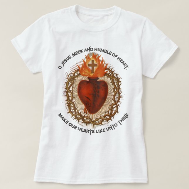 Camiseta Tradicional Católico el más sagrado Corazón de Jes (Diseño del anverso)
