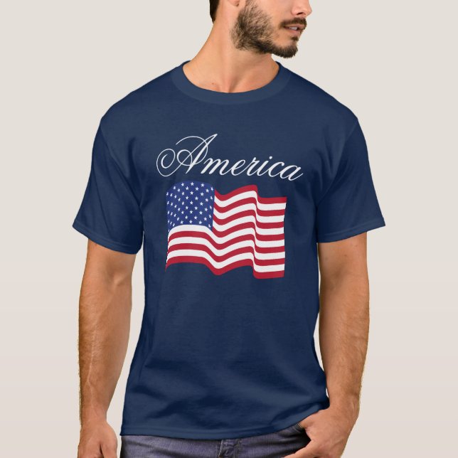 Camiseta tradicional con bandera estadounidense (Anverso)