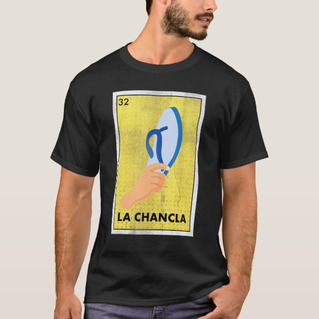 Camiseta Tradicional de la Lotería de la Chancla mexicana (Anverso)