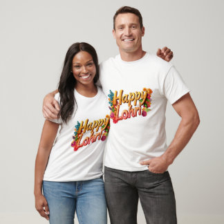 Camiseta tradicional Happy Lohri Dhol y cosecha