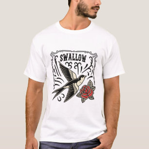 Camiseta Tradicional Única: Pájaro Artístico Y Ele