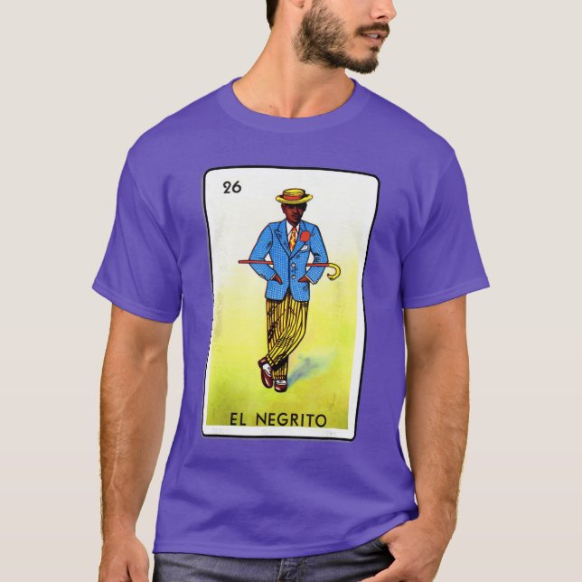 Camiseta Traditional Meican Card Game N26 El negrito retro (Anverso)