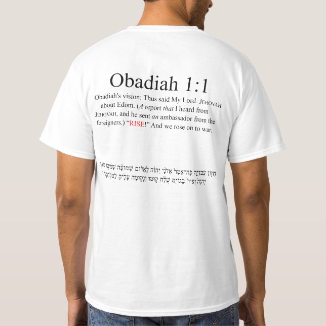 Camiseta Traducción de código abierto Obadiah 1:1 (Reverso)