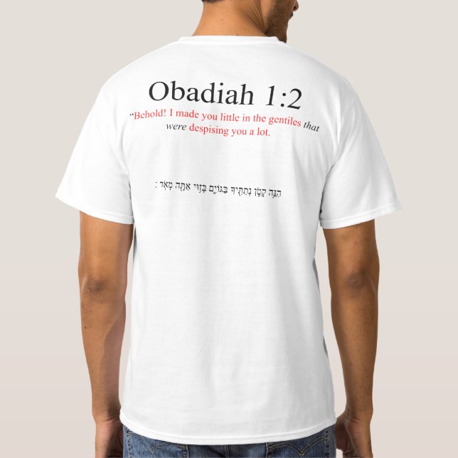 Camiseta Traducción de código abierto Obadiah 1:2 (Reverso)