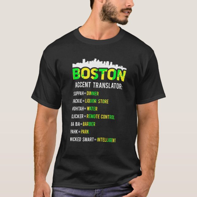 Camiseta Traductor de Boston divertida jerga de Boston Bost (Anverso)