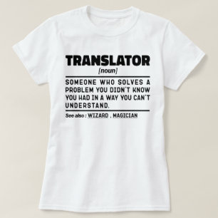 Camiseta Traductor Nueva Definición Cumpleaños Actual Funny