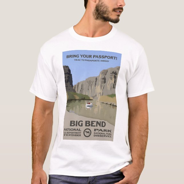 Camiseta ¡Trae tu pasaporte! - Parque nacional Big Bend (Anverso)