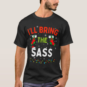 Camiseta Traeré la S Divertida Navidad Familiar Combinada 