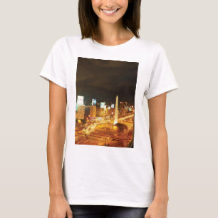 Camiseta Tráfico y monumento de la noche