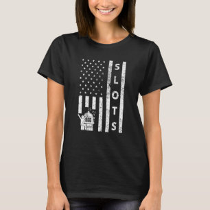 Camiseta Tragamonedas Vintage US Flag Slot Machine Gambling