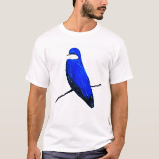 Camiseta Tragar de pájaros azules artesanales