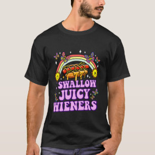 Camiseta Tragar Salchicha Jugosa Divertido Inapropiado Adul