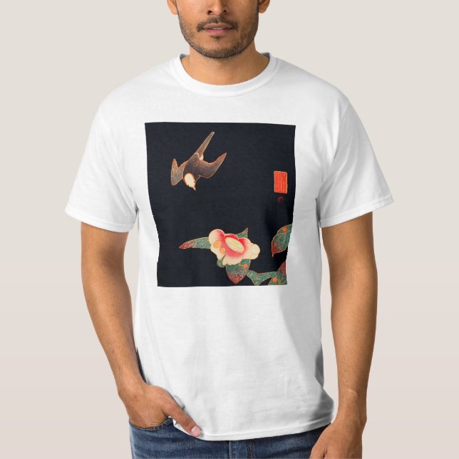 Camiseta Tragar y Camellia (1900) por Ito Jakuchu (Anverso)
