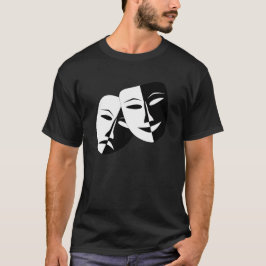 Camiseta Tragedia de humor Máscara de teatro blanco y negro