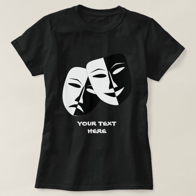 Camiseta Tragedia de la mascarilla del teatro Personalizado (Diseño del anverso)