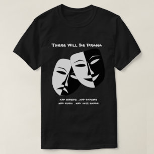 Camiseta Tragedia de teatro mascarilla: Drama blanco negro