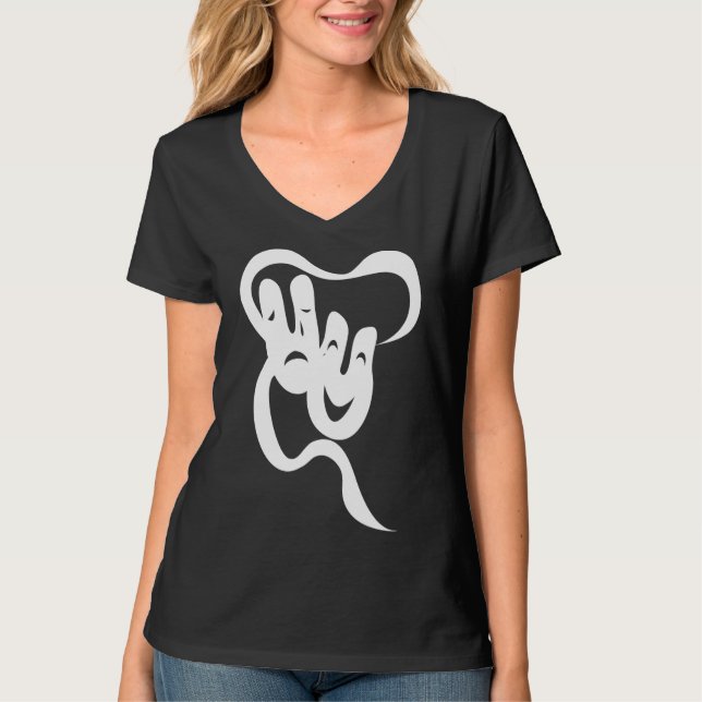 Camiseta Tragedia teatral Hanes Nano V-Neck T-Shirt. (Anverso)