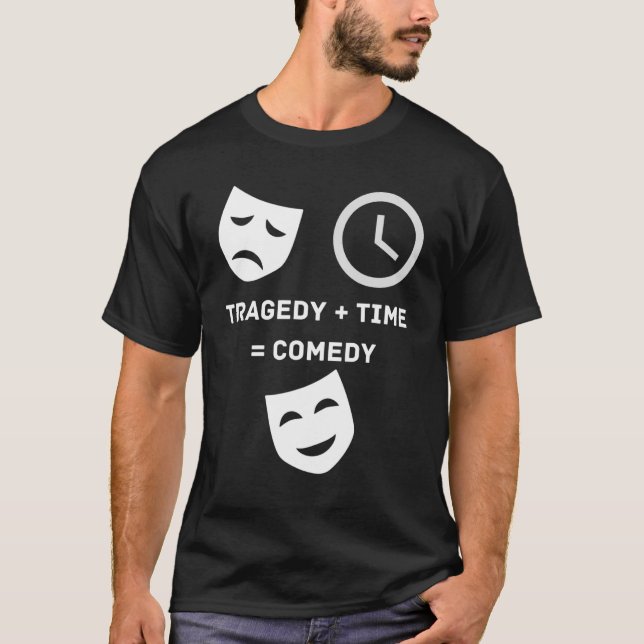 Camiseta Tragedia + Teatro cómico gracioso Nerd Mas (Anverso)
