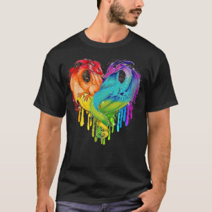 Camiseta Tragón LGBT, el Dragón del Corazón Arcoiris Dragon