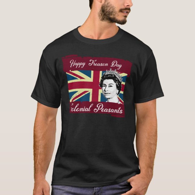 Camiseta Traición día feliz campesinos 4 de julio colonial (Anverso)