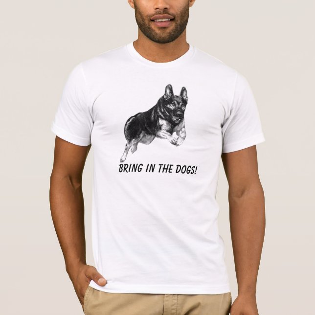 Camiseta ¡Traiga en los perros! (Anverso)